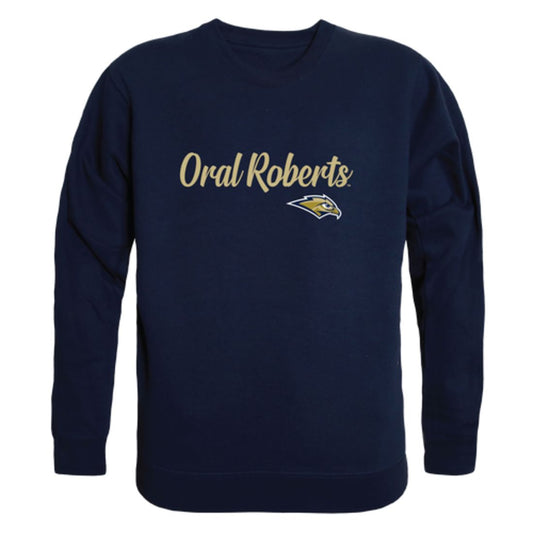 Oral Roberts University Golden Eagles Script Fleece Crewneck Pullover Sweatshirt