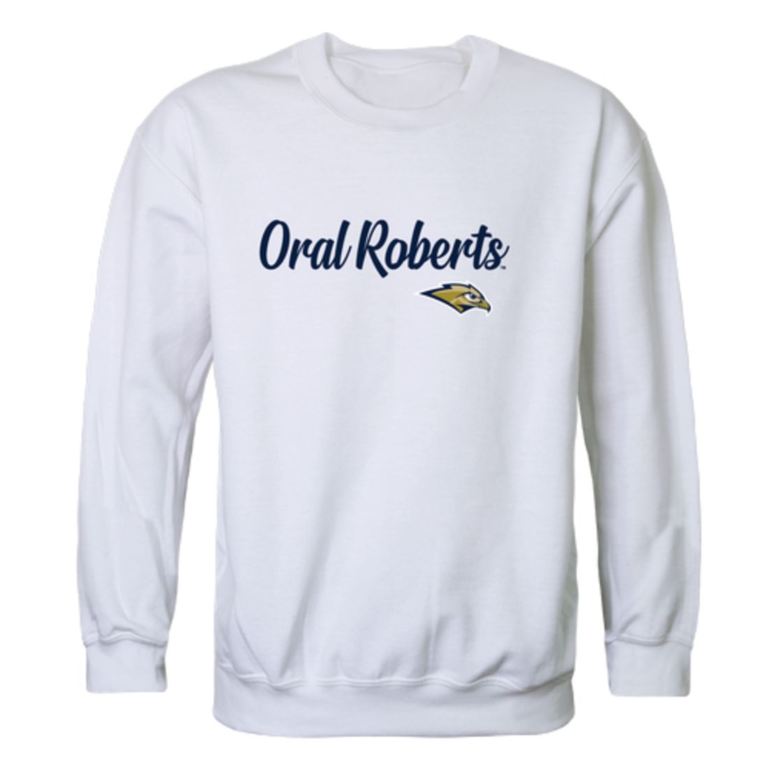 Oral Roberts University Golden Eagles Script Fleece Crewneck Pullover Sweatshirt