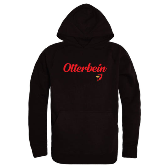 Otterbein University Cardinals Mens Script Hoodie Sweatshirt Black