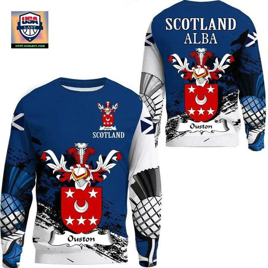 Ouston Scottish Family Crest Scotland Special Sweater A7 ? Usalast