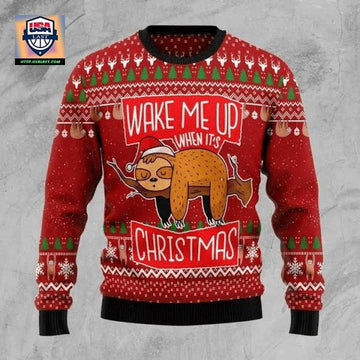Sloth Wake Me Up When Its Christmas All Over Print 3D Sweater ? Usalast