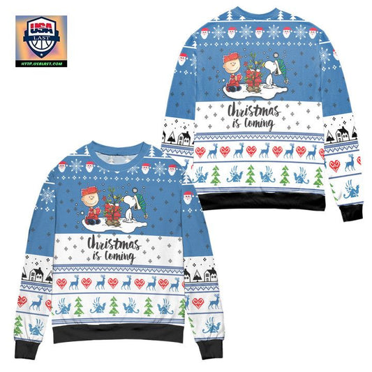 Snoopy Dog Christmas Is Coming Snowflake Ugly Christmas Sweater ? Usalast