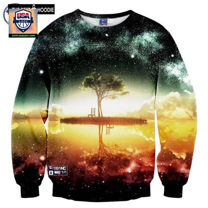 Space Galaxy 3D Sweater Men 3D Hoodies Harajuku Style Funny Print Nightfall Trees Hombre Sudadera Sh4345 ? Usalast