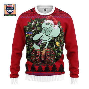Squidward Tentacles Spongebob Squarepants Noel Mc Ugly Christmas Sweater Thanksgiving Gift ? Usalast