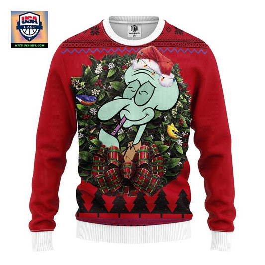 Squidward Tentacles Spongebob Squarepants Noel Mc Ugly Christmas Sweater Thanksgiving Gift ? Usalast