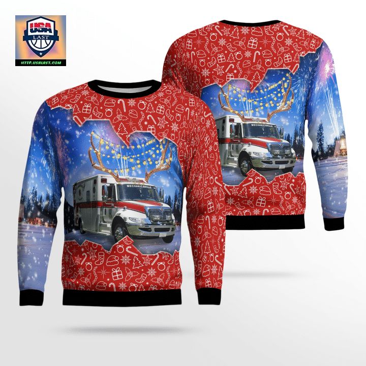 St Marys County Maryland Mechanicsville Volunteer Rescue Squad Christmas Sweater 3D ? Usalast