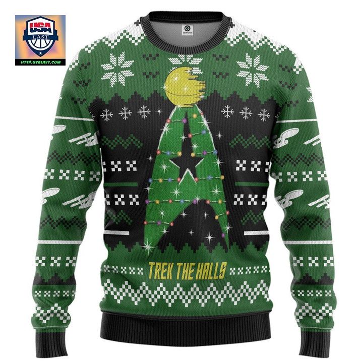 Star Trek Trek The Halls Green Christmas Sweater ? Usalast
