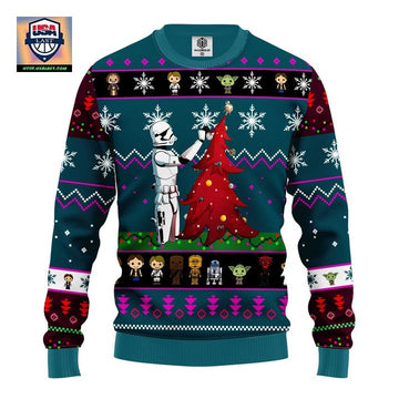 Star Wars And Tree Ugly Christmas Sweater Blue 1 Amazing Gift Idea Thanksgiving Gift ? Usalast