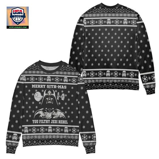 Star Wars Darth Vader Merry Sithmas You Filthy Jedi Rebel Ugly Christmas Sweater ? Black ? Usalast
