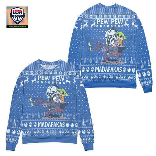 Star Wars Pew Pew Madafakas Ugly Christmas Sweater ? Blue ? Usalast