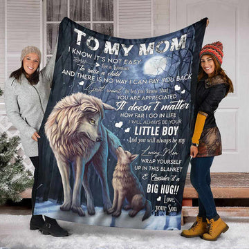 Gift For Mom From Son- Little Boy - Blanket - Qttrendycustom