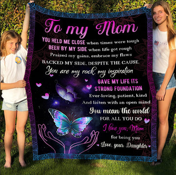 Gifts For Mom From Daughter - You Mean The World - Blanket - Qttrendycustom