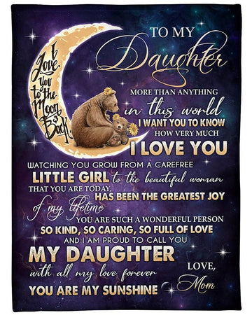 To My Daughter From Mom - Bear Lover Blanket - Blanket - Qttrendycustom