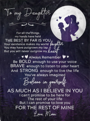 Gift For Daughter From Mom - Daughter Mom Believe in Yourself - Blanket - Qttrendycustom