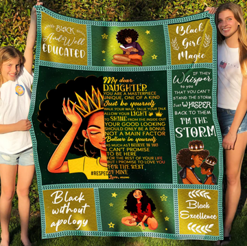 Gifts for Daughter From Mom - Black Girl Magic  - Blanket - Qttrendycustom