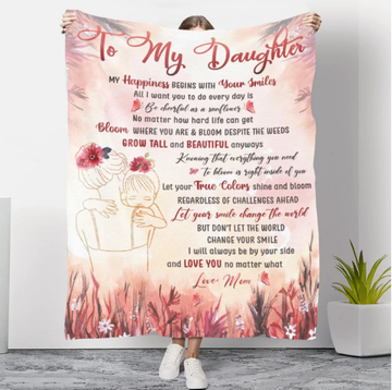Gifts for Daughter From Mom - Let Your Smile Change The World  - Blanket - Qttrendycustom