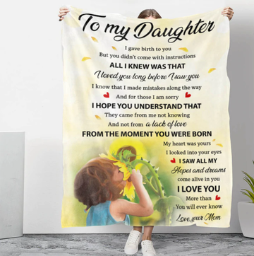 Gifts for Daughter From Mom - I Loved You Long Before I Saw You - Blanket - Qttrendycustom