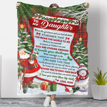 Gifts for Daughter From Mom - You Mean The World To Me - Blanket - Qttrendycustom