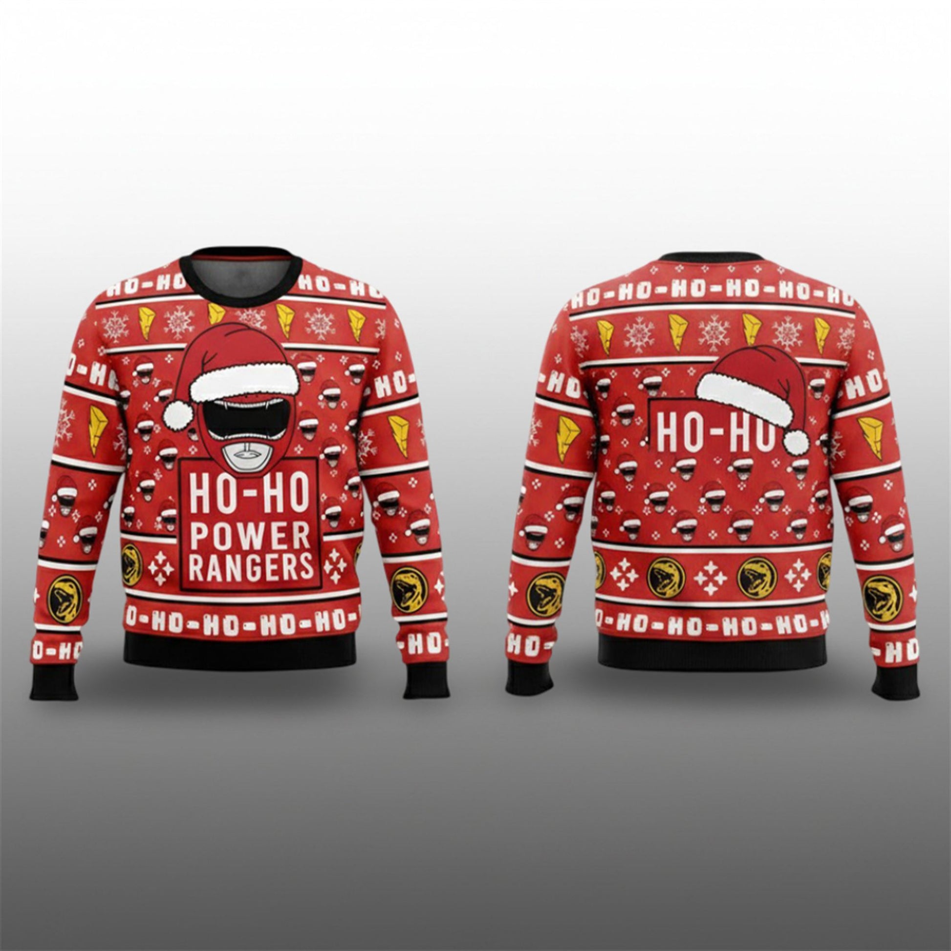2026 Christmas Ho Ho Power Rangers Ugly Sweater - Moonbestprint