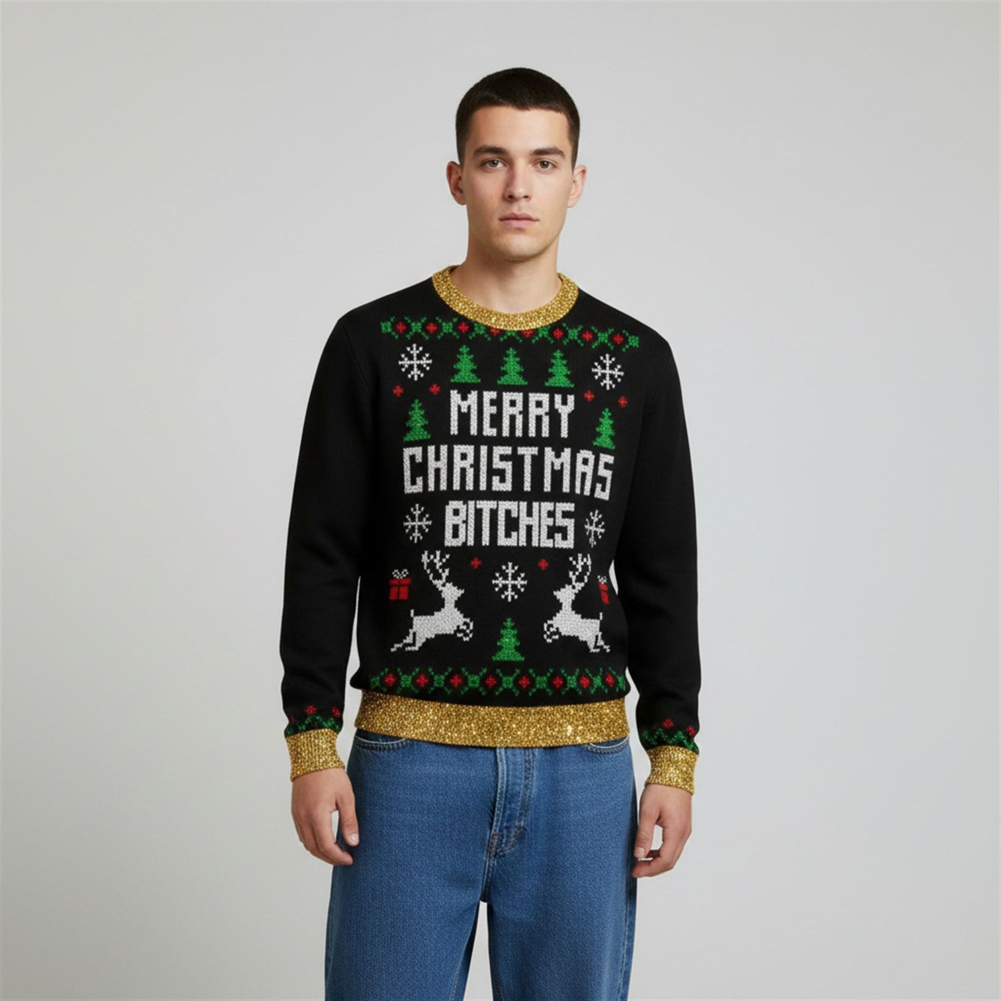 2026 Merry Christmas Bitches Ugly Christmas Sweater - Moonbestprint