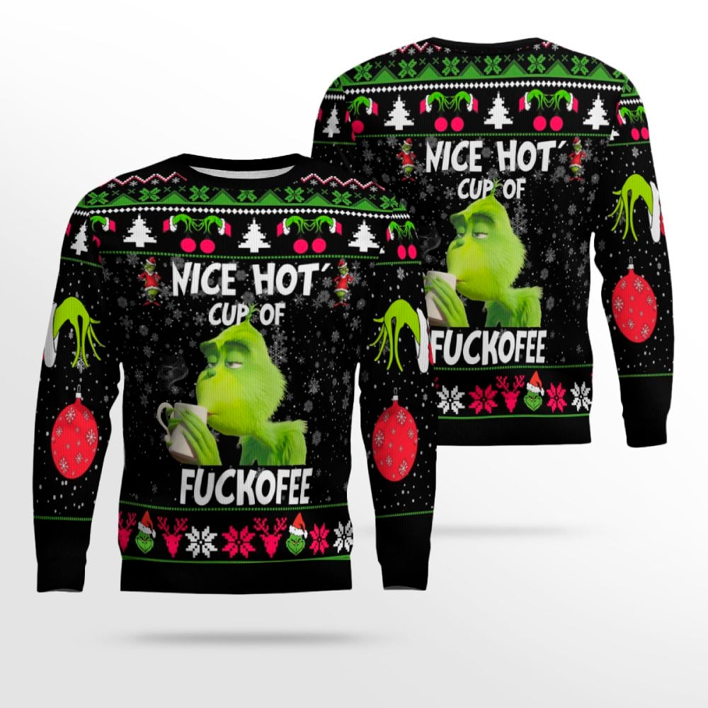The Grinch Nice Hot Cup Of Christmas Ugly Christmas Sweater – Moonbestprint