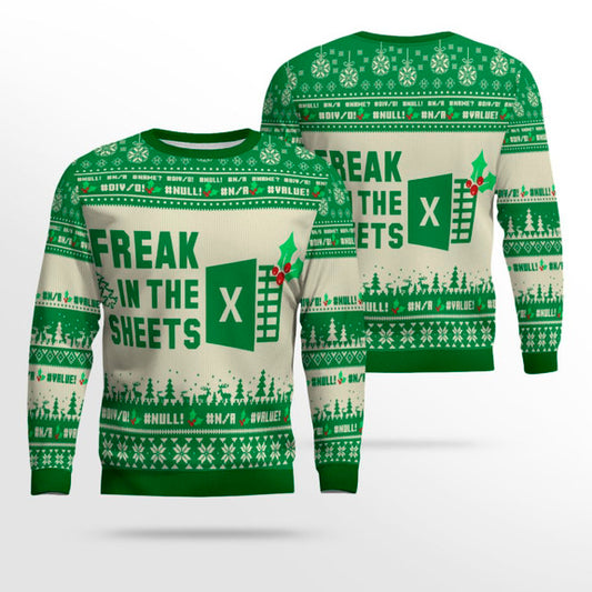 Freak In The Sheets Spreadsheet Excel Christmas Ugly Sweater – Moonbestprint