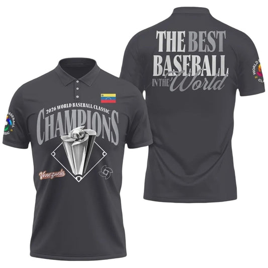 2026 Venezuela World Baseball Classic Champions Locker Room The Best Baseball In The World Polo Shirt - Moonbestprint
