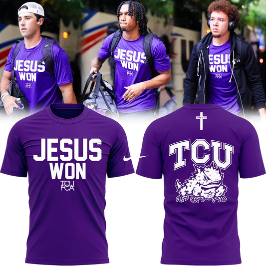 TCU Horned Frogs football x Jesus Won Limited Edition Tshirt 2025 | BS56 Moonbestprint