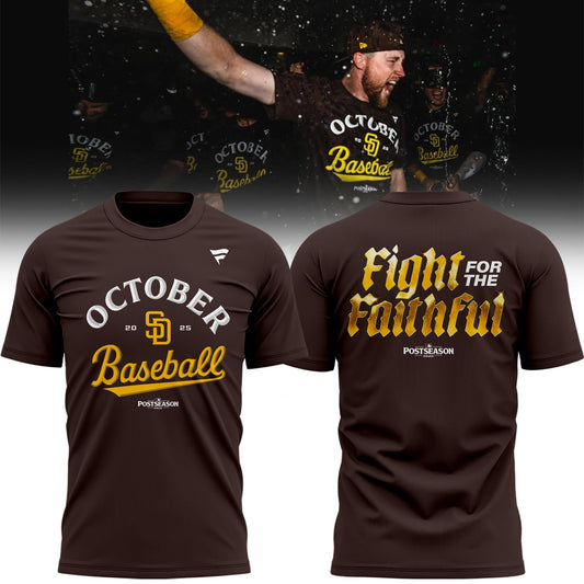 San Diego Padres Brown 2025 Postseason Locker Room T-Shirt | UB55 Moonbestprint