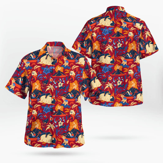 Tropical Red Pokemon Hawaiian Shirt - Moonbestprint