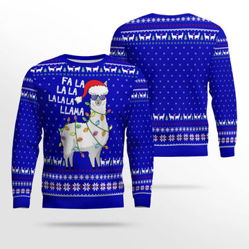 Cool Llama Ugly Christmas Sweater Green Blue – Moonbestprint