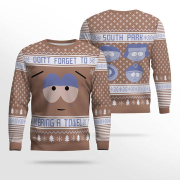 Don't Forget To Bring a Towel Ugly Christmas Sweater Mocha Mousse – Moonbestprint