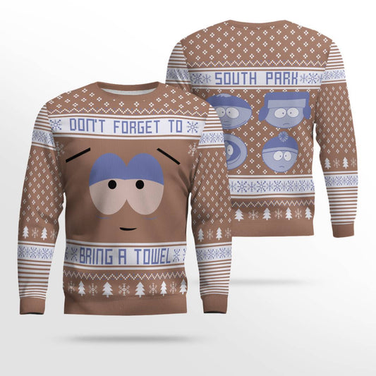 Don't Forget To Bring a Towel Ugly Christmas Sweater Mocha Mousse – Moonbestprint