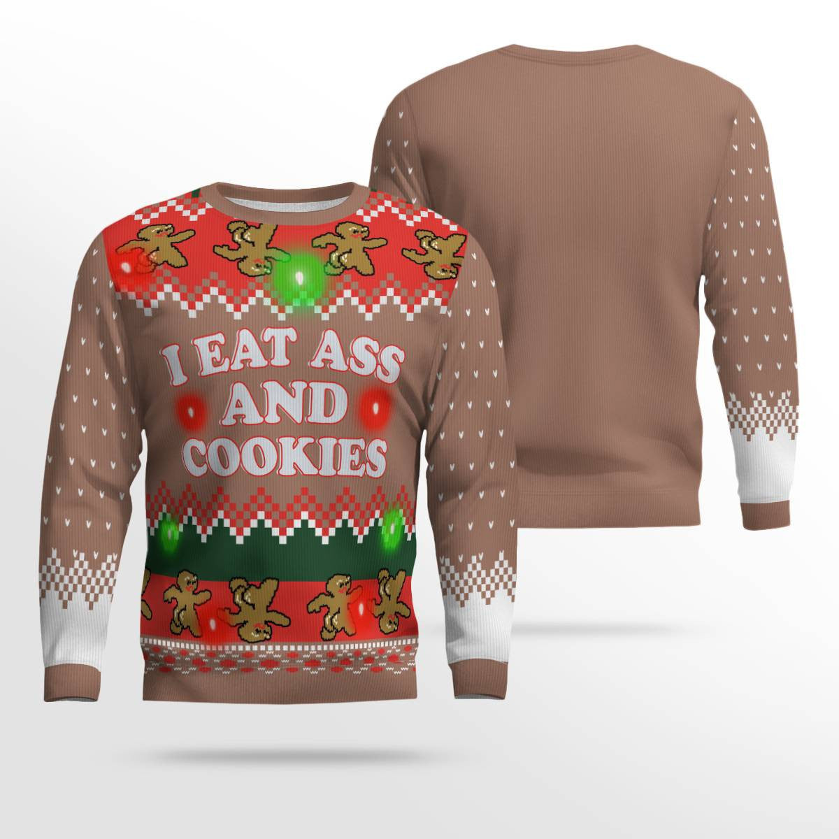 I Eat Ass and Cookies Ugly Christmas Sweater Mocha Mousse – Moonbestprint