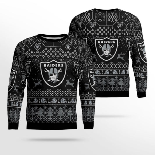 Las Vegas Raiders Football Team Holiday Ugly Christmas Sweater – Moonbestprint
