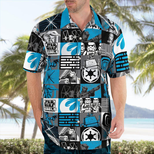 SW Rebels Blue Hawaiian Shirt - Moonbestprint