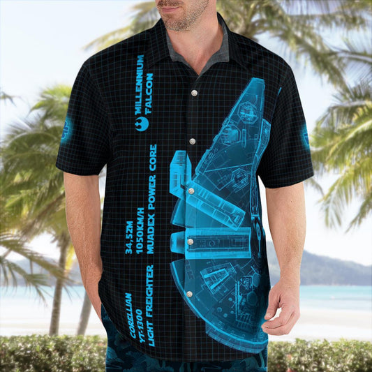 SW Millennium Falcon Hawaiian Shirt - Moonbestprint