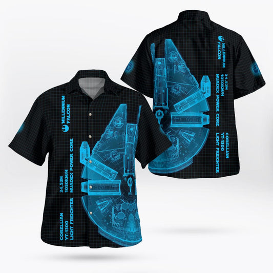 SW Millennium Falcon Hawaiian Shirt - Moonbestprint