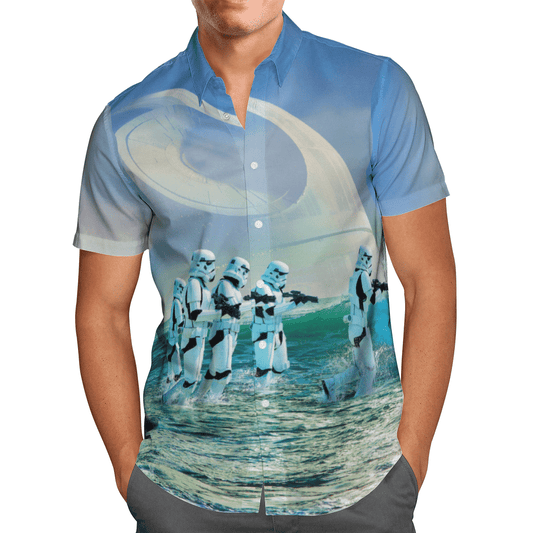 Stormtroopers On Beach Hawaii Shirt - Moonbestprint
