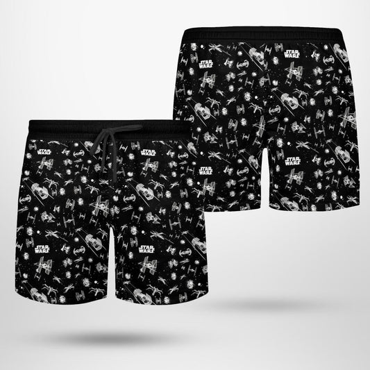 SW SpaceShip Black Hawaiian Shirt - Moonbestprint