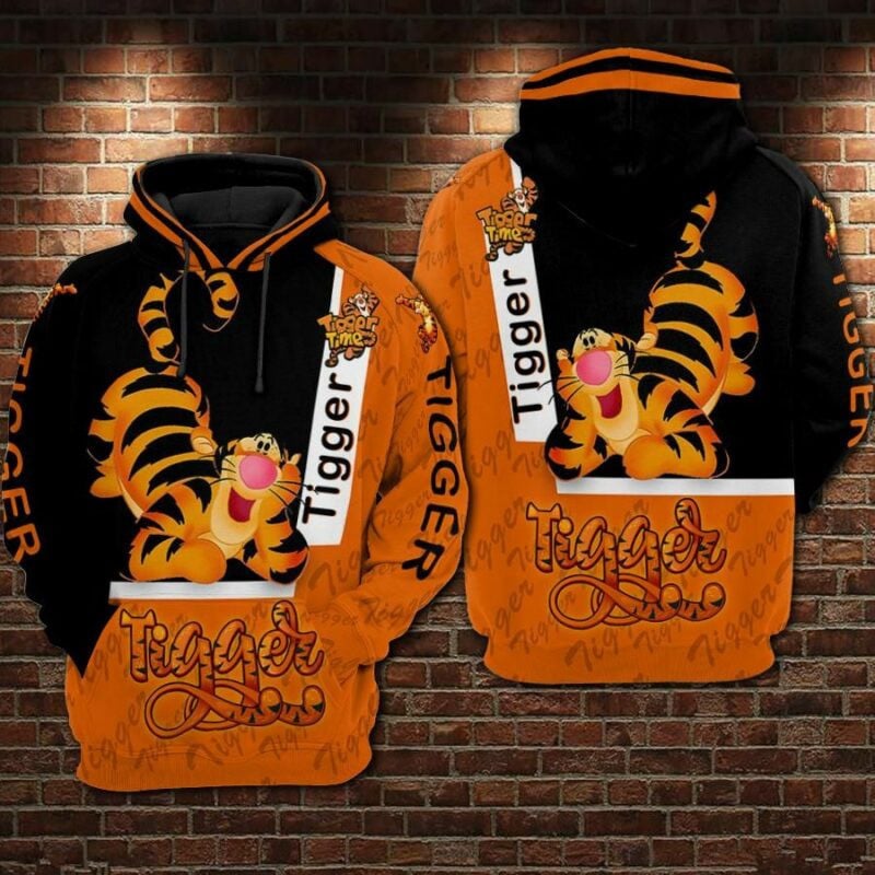 Tigger Cartoon Winnie The Pooh 4 Over Print 3d Hoodie Zip Hoodie Moonbestprint