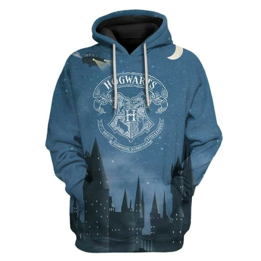 Harry Potter Hoodie Hogwarts Crest At Night 3d Hoodie Zip Hoodie Moonbestprint
