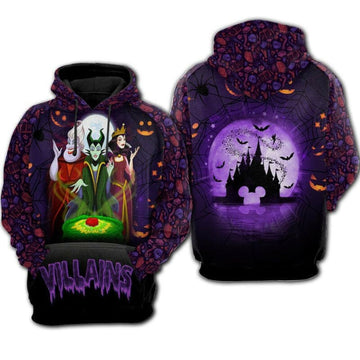 Disney Villains Maleficent Ursula Evil Queen Halloween 3d Hoodie Zip Hoodie Moonbestprint