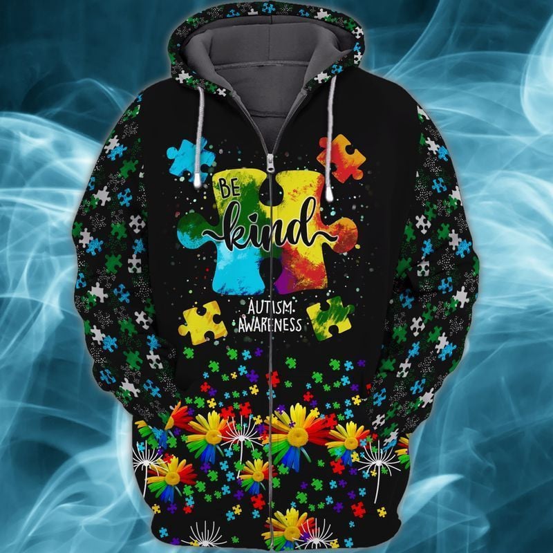 Autism Awareness Autism Be Kind For Men And Women 3d Hoodie Zip Hoodie Moonbestprint