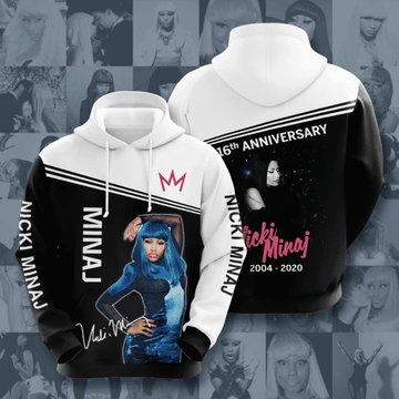 Nicki Minaj 16th Anniversary 2004 2020 Signature Design Gift For Fan Custom 3d Hoodie All Over Printed Hoodie Moonbestprint