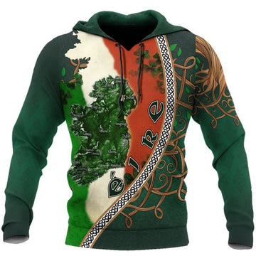 Eire Shamrock Irish Saint Color Full 3d Hoodie Moonbestprint