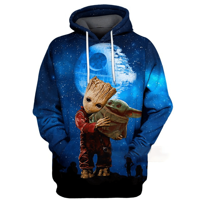 Star Wars Groot And Baby Yoda 3d Hoodie Zip Hoodie Moonbestprint