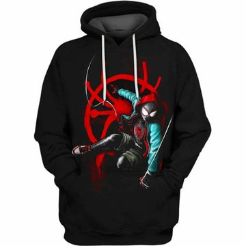 Miles Morales Spiderman Over Print 3d Hoodie Zip Hoodie Moonbestprint