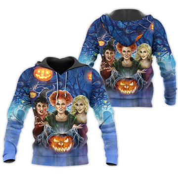 Disney Halloween Hoodie Hocus Pocus Sanderson Sisters Witches 3d Hoodie Zip Hoodie Moonbestprint