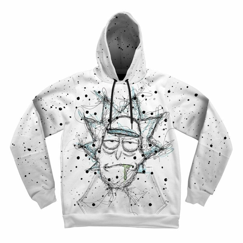 Scribble Rick Cartoon And Morty Gift For Men And Women Over Print 3d Hoodie Zip Hoodie Moonbestprint